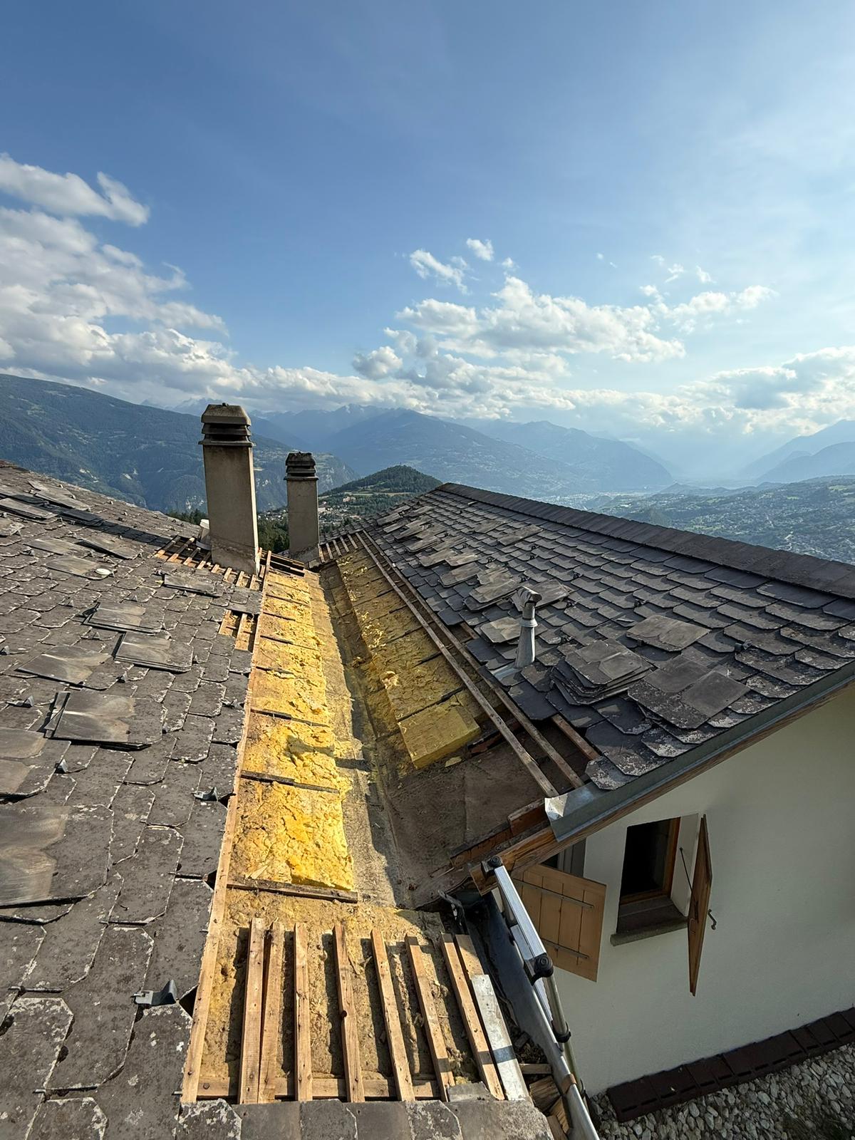 Réfection complète de la noue et des garnitures de cheminée - Pendant