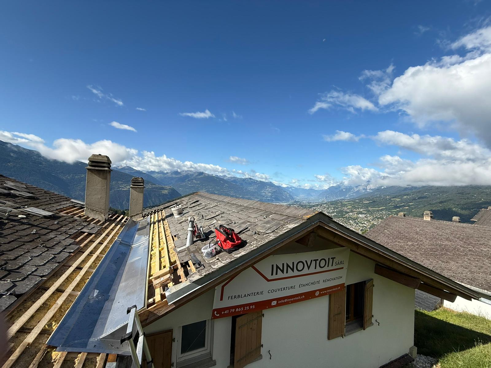 Réfection complète de la noue et des garnitures de cheminée - Pendant